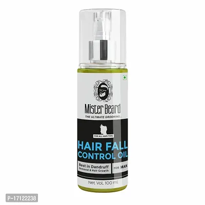 Mister Beard Hair Fall Control Oil Controls Hair Fall. Nourishes Scalp Boosts Hair Growth, Contains Ginger, Rosemary, Thuja Extracts, Non-Sticky Formula, Suitable For Men And Women,100Ml-thumb0