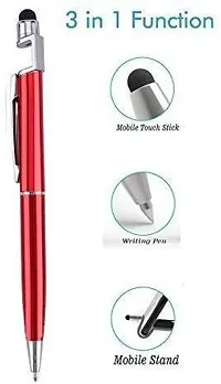 3 in 1 Stylus Capacitive Writing Pen with Mobile Stand Holder for Mobile PACK OF 2 (Random Color)-thumb3