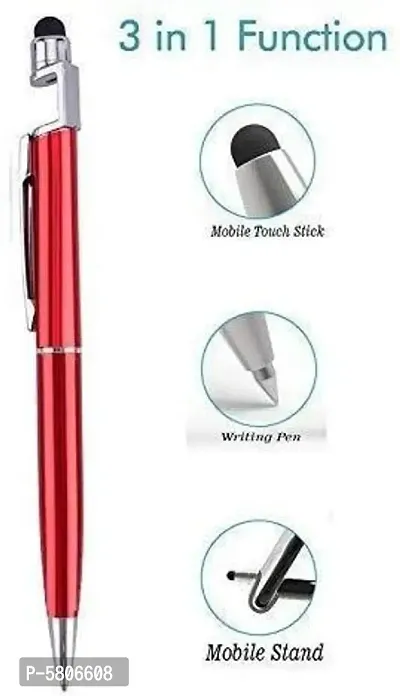 3 in 1 Stylus Capacitive Writing Pen with Mobile Stand Holder for Mobile PACK OF 2 (Random Color)-thumb4