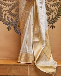 Fancy Silk Blend Saree With Blouse Piece For Women-thumb2