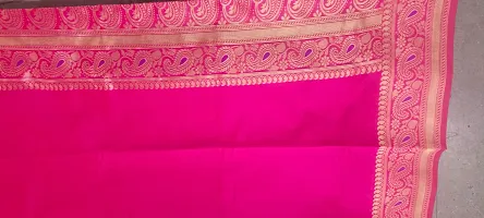 Fancy Silk Blend Saree With Blouse Piece For Women-thumb2