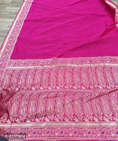 Fancy Silk Blend Saree With Blouse Piece For Women-thumb2