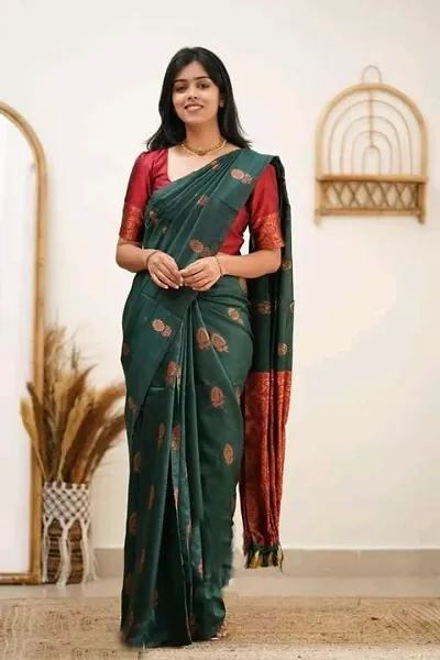 Elegant Silk Blend Saree with Blouse piece 