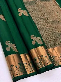 Fancy Silk Blend Saree With Blouse Piece For Women-thumb2