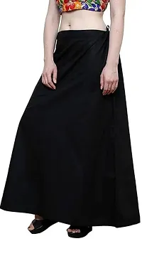 Reliable Black Cotton Blend Solid Patticoats For Women-thumb2