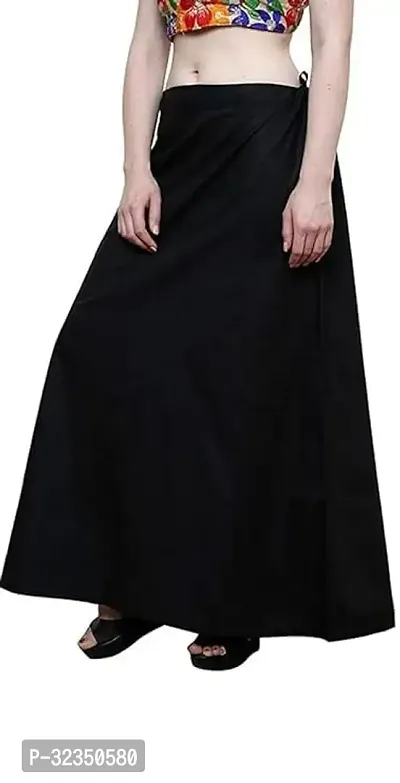 Reliable Black Cotton Blend Solid Patticoats For Women-thumb3