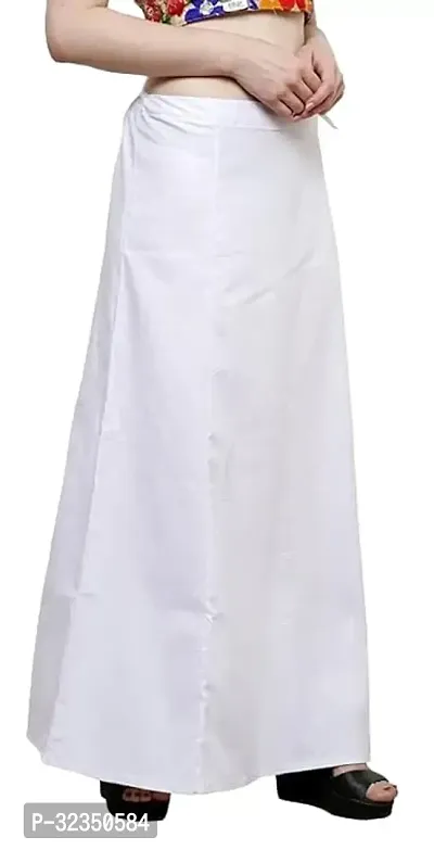 Reliable White Cotton Blend Solid Patticoats For Women