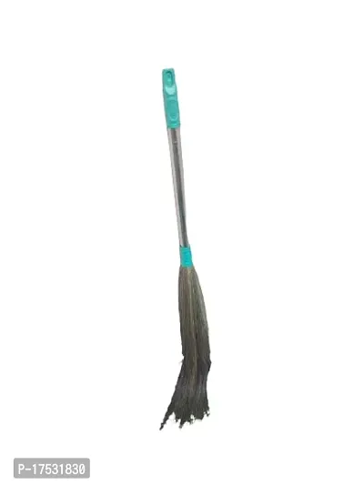 Stick With Long Steel Handle, Soft Grass Broom Stick For Home Pantry Office Cleaning, Broom For Floor And Home Long Handle, Phool Broom-thumb0