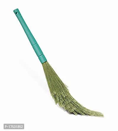 Floor Cleaning Zero Dust Broom -Aqua Green, Plastic, Hard Floor, Pack Of 1-thumb0