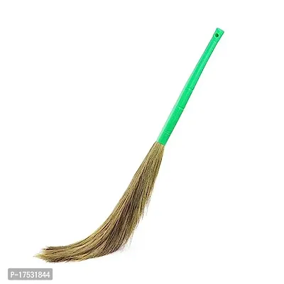 Broom Phool Broom Natural Mizoram Grass With 20 Cm Heavy Duty Plastic Handle For Home And Office Easy Floor Cleaning-thumb0