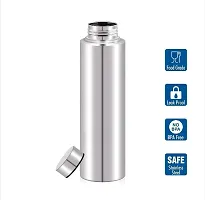 Elegant Stainless Steel Fridge Water Bottle- 1000 ml Each, Pack Of 3-thumb4