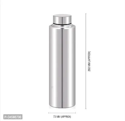 Elegant Stainless Steel Fridge Water Bottle- 1000 ml Each, Pack Of 3-thumb2