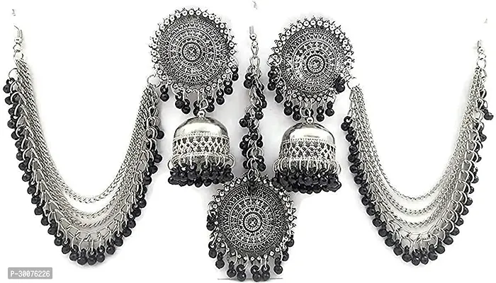 KAALRATRI Oxidised Silver Alloy Sterling Silver Silver Black Jewellery Set Pack of 1-thumb3