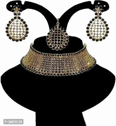 Kaima Alloy Goldplated Black Jewellery Set Pack of 1