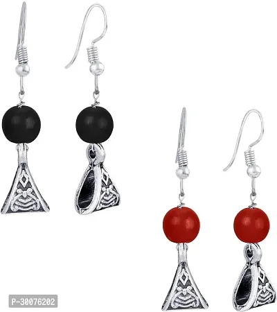 Kaima Oxidised Silver Multicolor Jewellery Set Pack of 2-thumb2