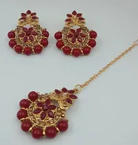 Kaima Brass Maroon Jewellery Set Pack of 1-thumb2