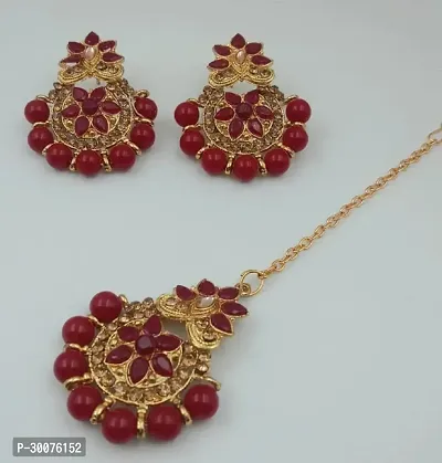 Kaima Brass Maroon Jewellery Set Pack of 1-thumb3