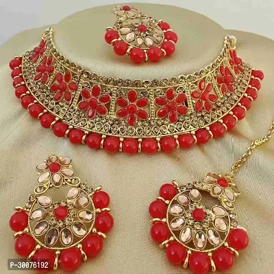 Kaima Brass Red Jewellery Set Pack of 1