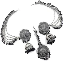 KAALRATRI Oxidised Silver Alloy Sterling Silver Silver Black Jewellery Set Pack of 1-thumb1