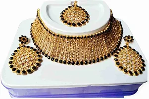 Kaima Alloy Goldplated Black Jewellery Set Pack of 1-thumb3