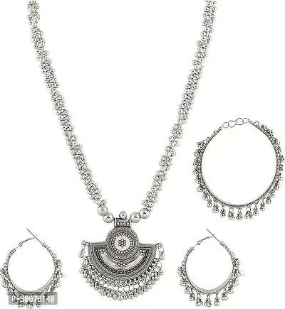 Kaima Oxidised Silver Silver Silver Jewellery Set Pack of 1-thumb0