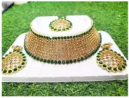 Kaima Alloy Goldplated Green Jewellery Set Pack of 1-thumb2