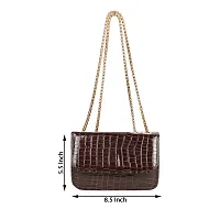 TATUAA Brown Casual Travel Styles Chain Shoulder Slingbag For Women-thumb1