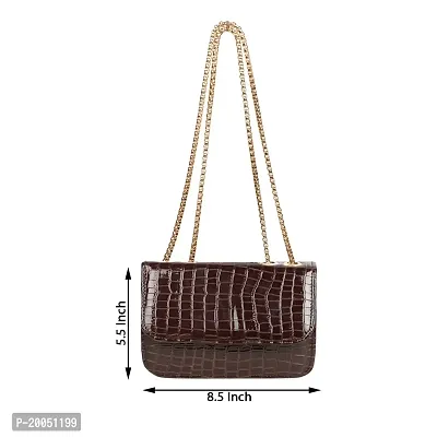 TATUAA Brown Casual Travel Styles Chain Shoulder Slingbag For Women-thumb2