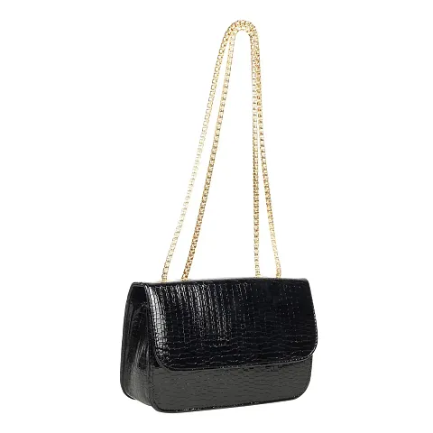 Stylish Textured PU Shoulder Bag