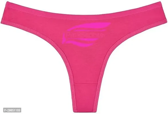 PinkScooter Women's Daily Use Low Rise G-String Cotton Blend Thong Panties-thumb0