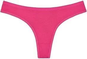 PinkScooter Women's Daily Use Low Rise G-String Cotton Blend Thong Panties-thumb4