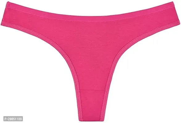 PinkScooter Women's Daily Use Low Rise G-String Cotton Blend Thong Panties-thumb5