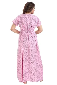 Trundz Women's Cotton Printed Maxi Nighty (NTY2540-2542_Pink_Free Size)-thumb3