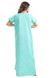 TRUNDZ Women's Cotton Printed Maxi Nighty (2631-2633_Turquoise_Free Size)-thumb3