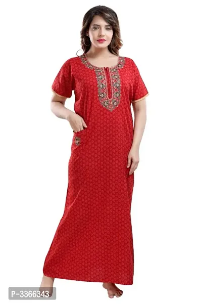 Premium Cotton Printed Embroidery Work Night Gowns