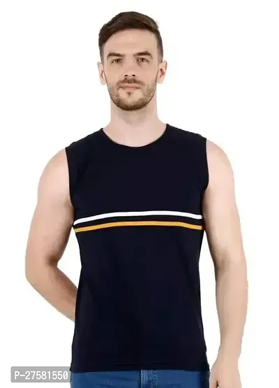 Fabulous Polycotton Striped Sleeveless Vests For Men-thumb0