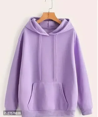 Elegant Purple Fleece Solid Long Sleeves Hoodies For Men-thumb0