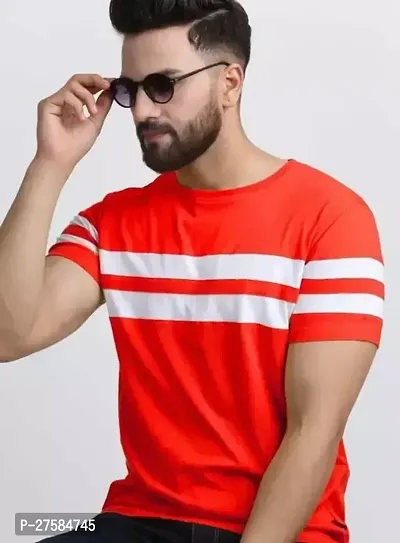 Stylish Orange Cotton Printed Tees For Men-thumb0