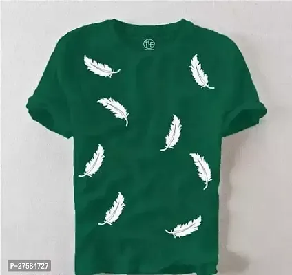 Stylish Green Cotton Printed Tees For Men-thumb0