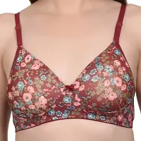 ARISTE Women Cotton Wire Free Padded Regular Everyday Bra Floral-thumb3