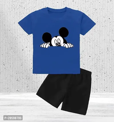 ONE ZERO KIDS  TOP    BOTTOM  SET | PRINTED T- SHIRTS | ROAYAL BLUE-thumb0