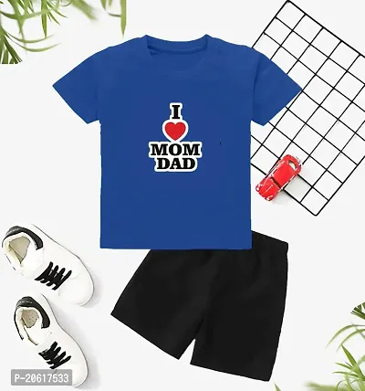 ONE ZERO KIDS  TOP    BOTTOM  SET | PRINTED T- SHIRTS |ROYAL BLUE