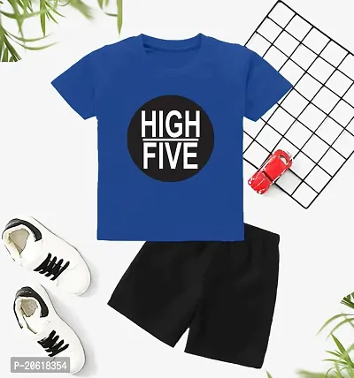 ONE ZERO KIDS  TOP    BOTTOM  SET | PRINTED T- SHIRTS |ROYAL BLUE