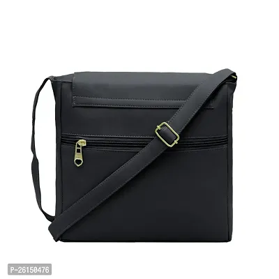 Stylish Black Synthetic Sling Bag For Women-thumb0