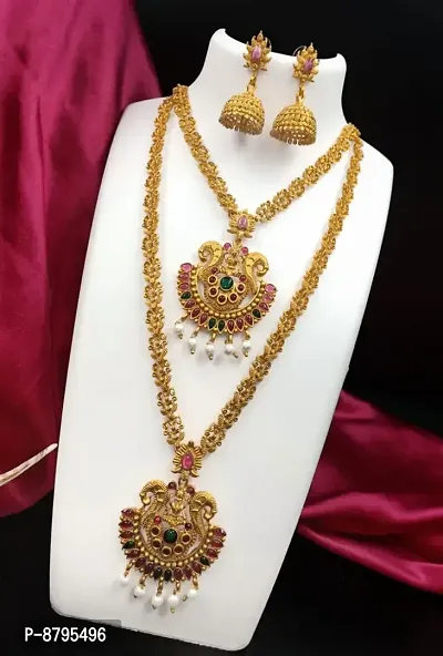 Stylish Fancy Elegant and Charming Combo Temple Jewellery Set For Women