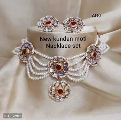 Stylish Red Brass  Jewellery Set For Women