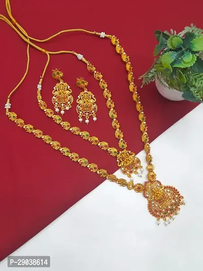 Exquisite Gold-Plated Jewelry Set with Intricately Studded Stones for a Glamorous Look-thumb0