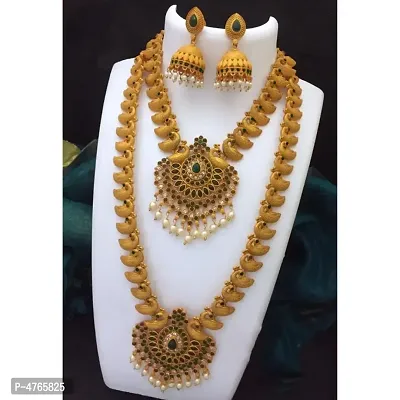 Charming  Alluring Temple Jewelry Set with Earrings-thumb0