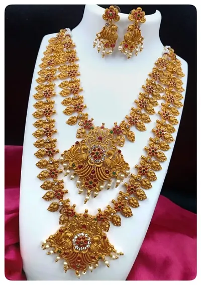 Attractive Gold Plated Combo Of 2 Necklace With Earrings