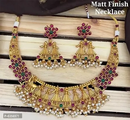 Ravishing Rajwadi Multicoloured Barati Necklace-thumb0